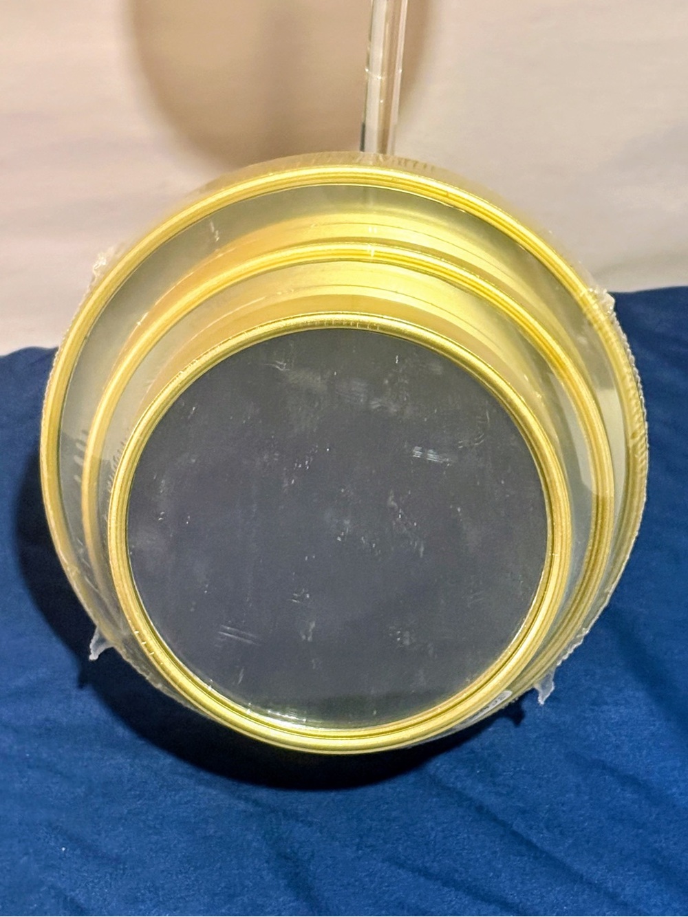 Gold-Trimmed Round Mirrors - Set of 3